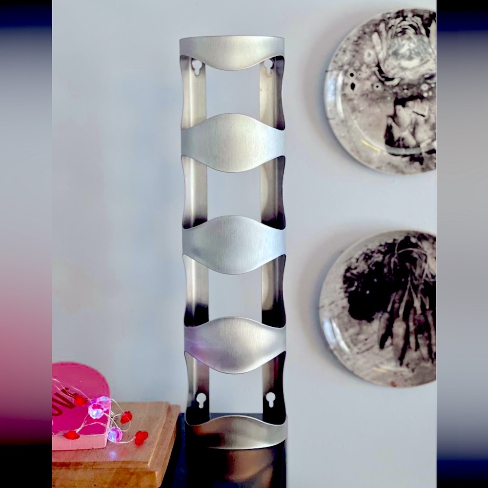 IKEA stainless steel 4 bottle wine rack